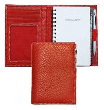Red Full Grain Leather Pocket Jotter